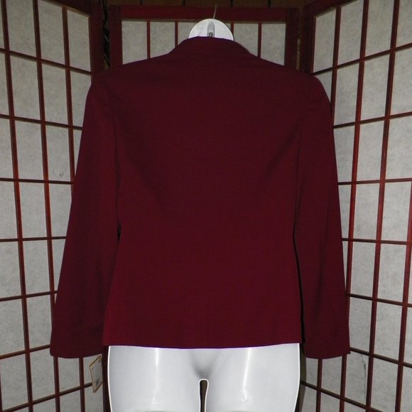 **HOST PICK** Albert Nipon Studio Blazer Military Chic Red Wool Blend Size 14 - Picture 2 of 8